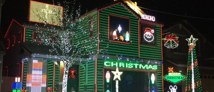 A picture of Christmas In Vegas where you can find some amazing Christmas Lights.